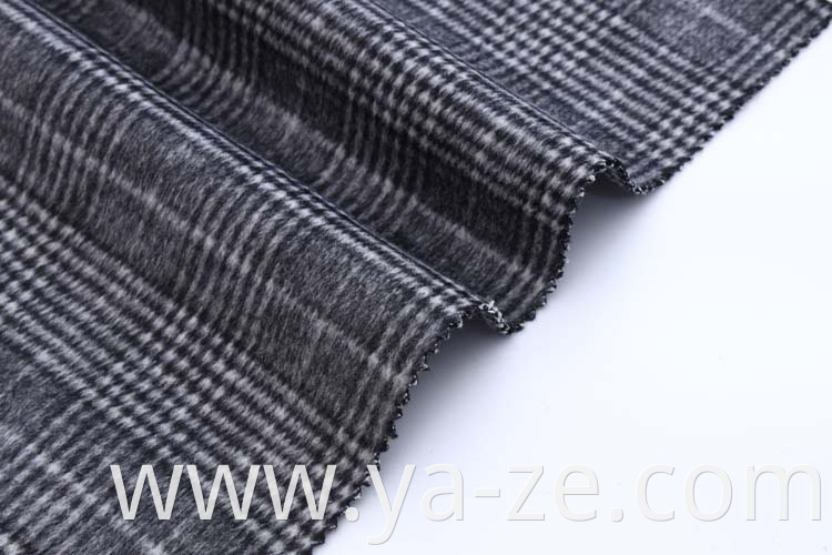 Top quality double faced sided check tweed plaid fleece manufacturer woven woolen wool fabric for overcoat suit blazer boucle